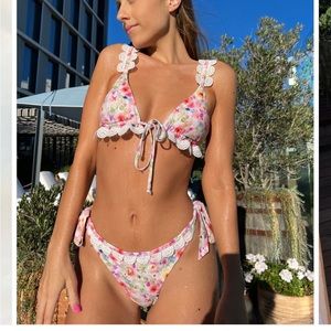 NWT Strawberry Milk Mob Samba Bikini Set Size M Top & Bottom